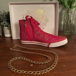 Upper Echelon Unisex Sneakers with removable 18K Golf Chain